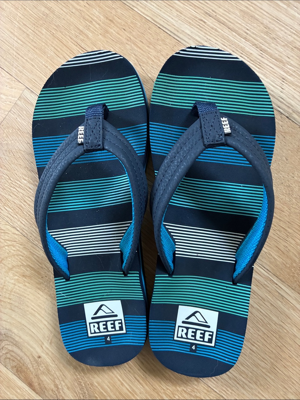 Reef boys Blue Striped Flip Flops